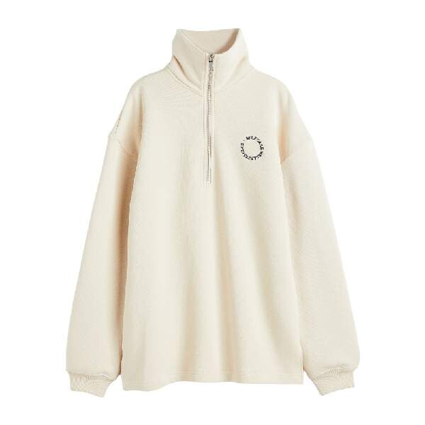 

Свитшот домашний H&M Self-care Half-zip, светло-бежевый