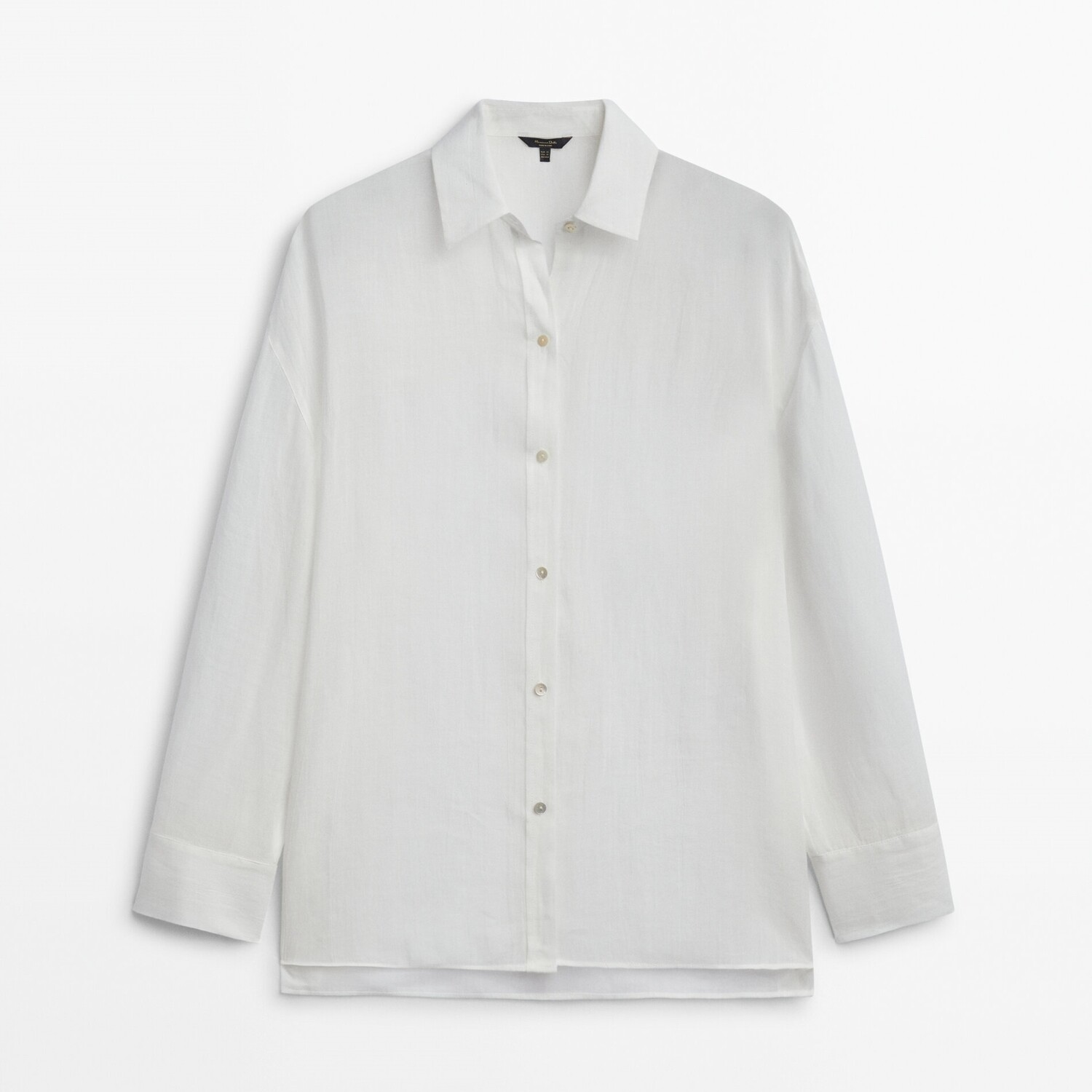 

Рубашка Massimo Dutti 100% Ramie Oversize, белый