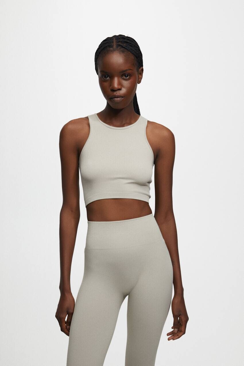 

Бесшовная майка Pull&Bear, песочный, Бежевый