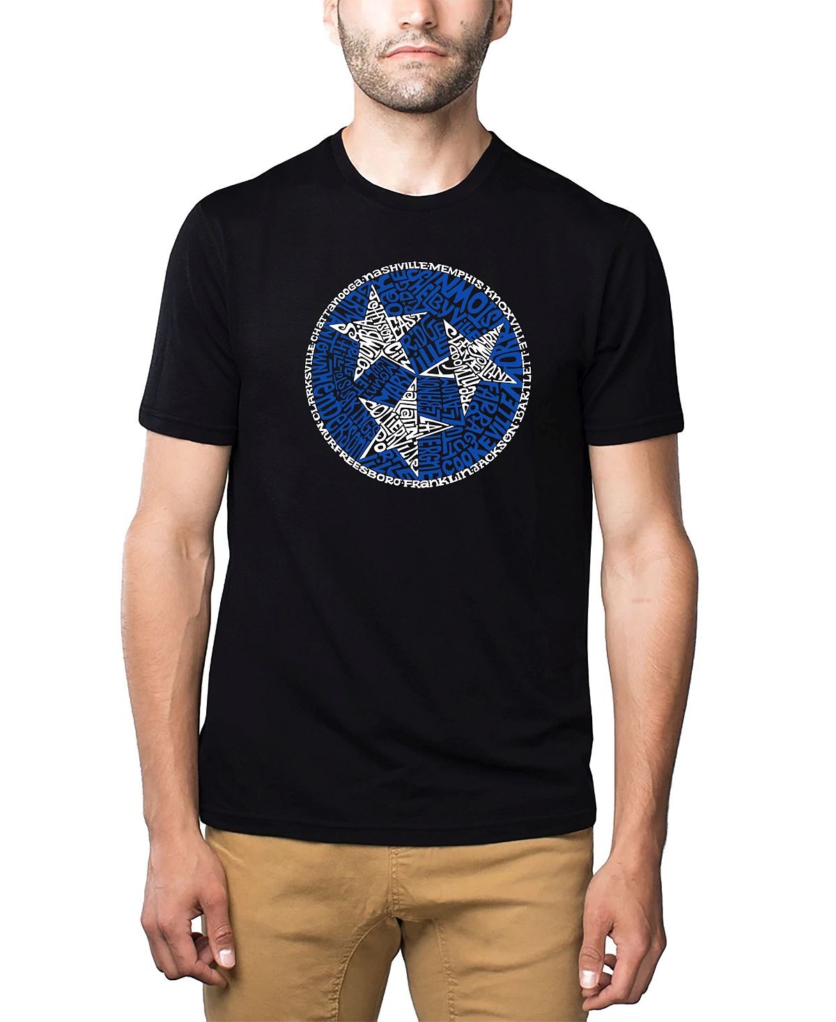 Мужская футболка премиум-класса word art - tennessee tristar LA Pop Art, черный