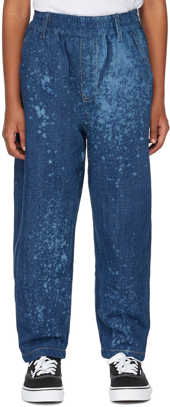 

Синие отбеленные джинсы SSENSE Exclusive Kids для детей STRATEAS CARLUCCI, Синий