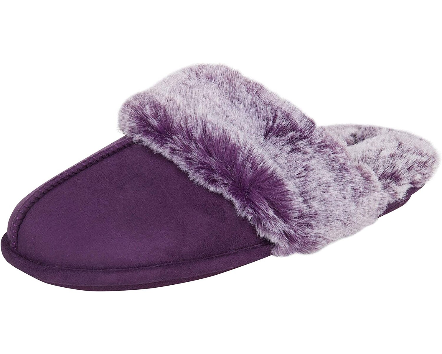 

Слипперы Women's Comfy Faux Fur House Slipper Scuff Memory Foam Slip on Anti-Skid Sole Jessica Simpson, фиолетовый