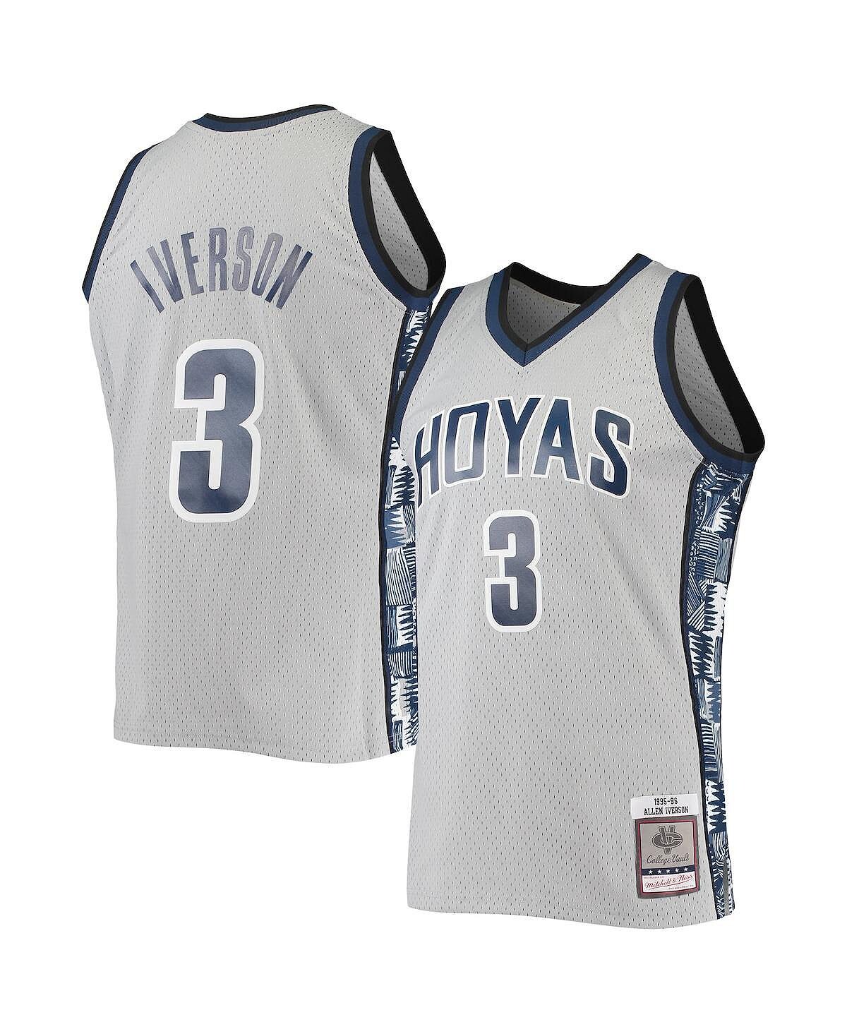 

Футболка Mitchell & Ness Men's Allen Iverson Gray Georgetown Hoyas 1995-96 Swingman, серый