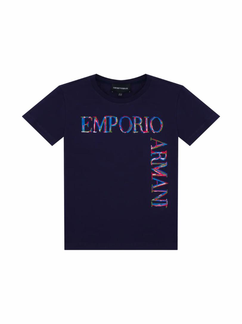 Хлопковая футболка с логотипом EMPORIO ARMANI