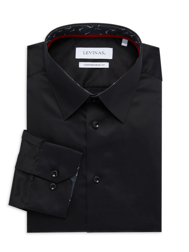 Контрастная спортивная рубашка современного кроя Levinas, черный