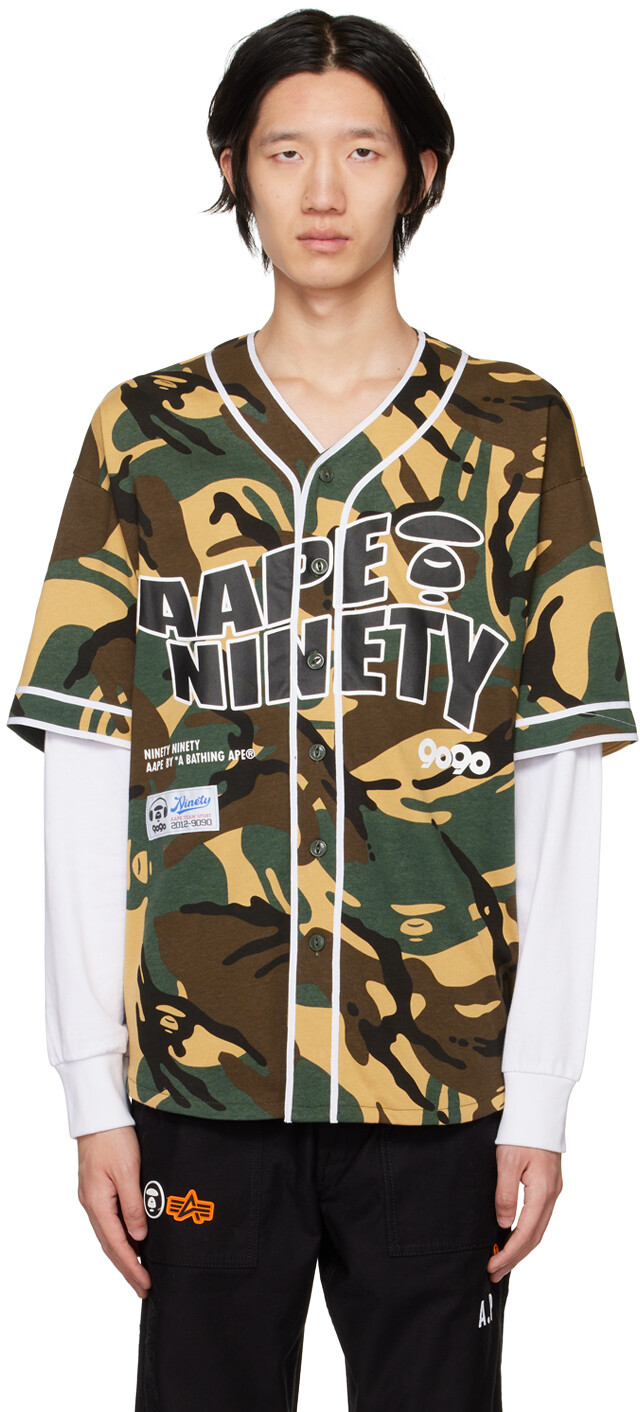 

Зеленая рубашка с принтом AAPE by A Bathing Ape