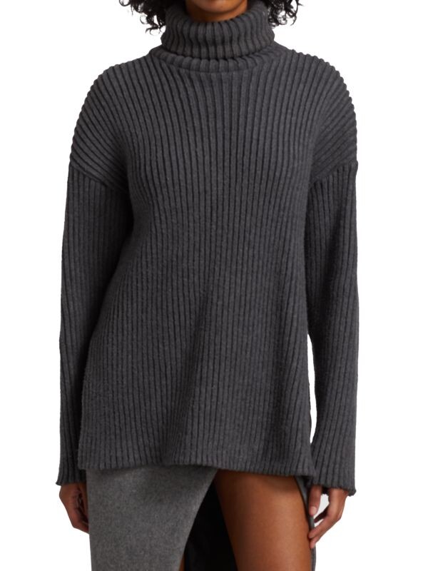 

Шерстяная водолазка свободного кроя LaQuan Smith Heather grey