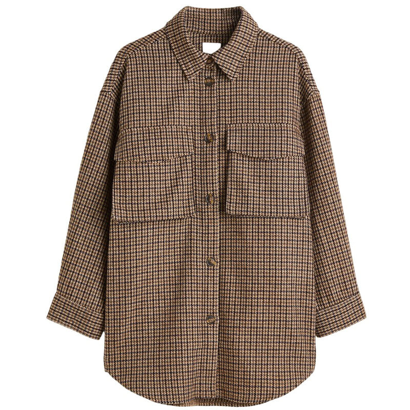 

Куртка-рубашка H&M Oversized Twill, бежевый