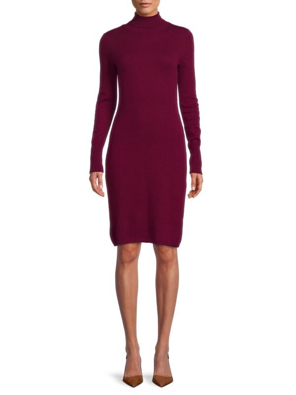 

Кашемировое платье-свитер с водолазкой Sofia Cashmere Burgundy
