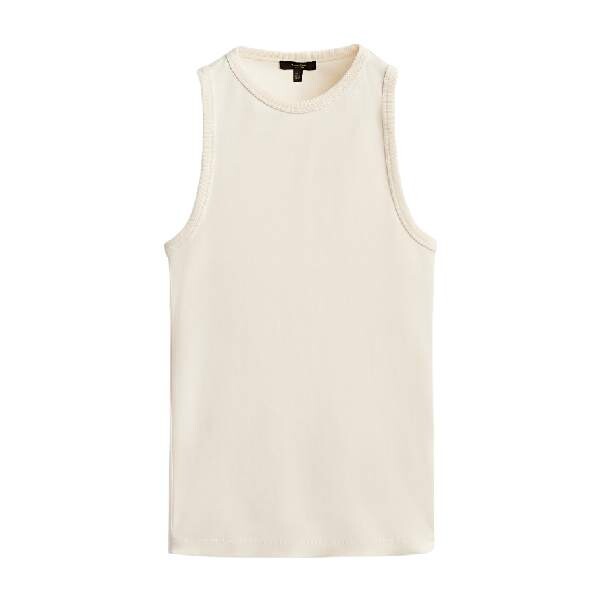

Топ Massimo Dutti Sleeveless Cotton, кремовый