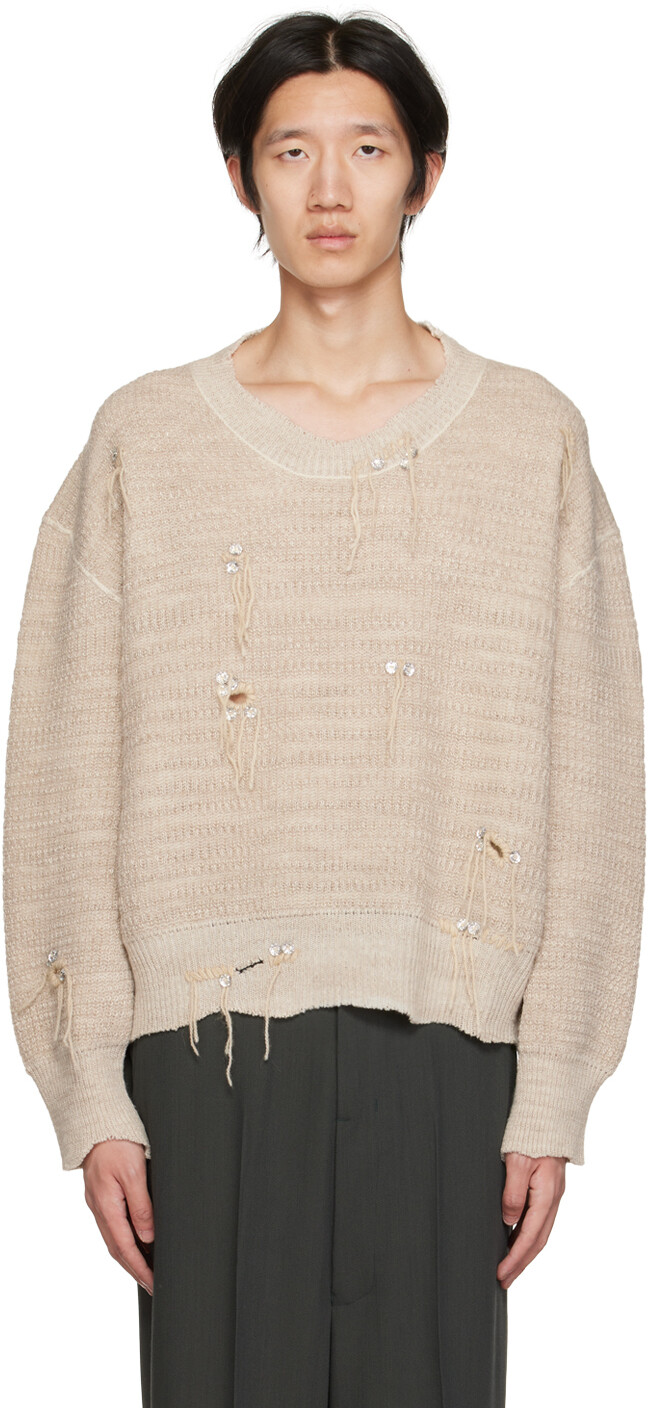 

Потертый свитер Off-White Acne Studios, Серый