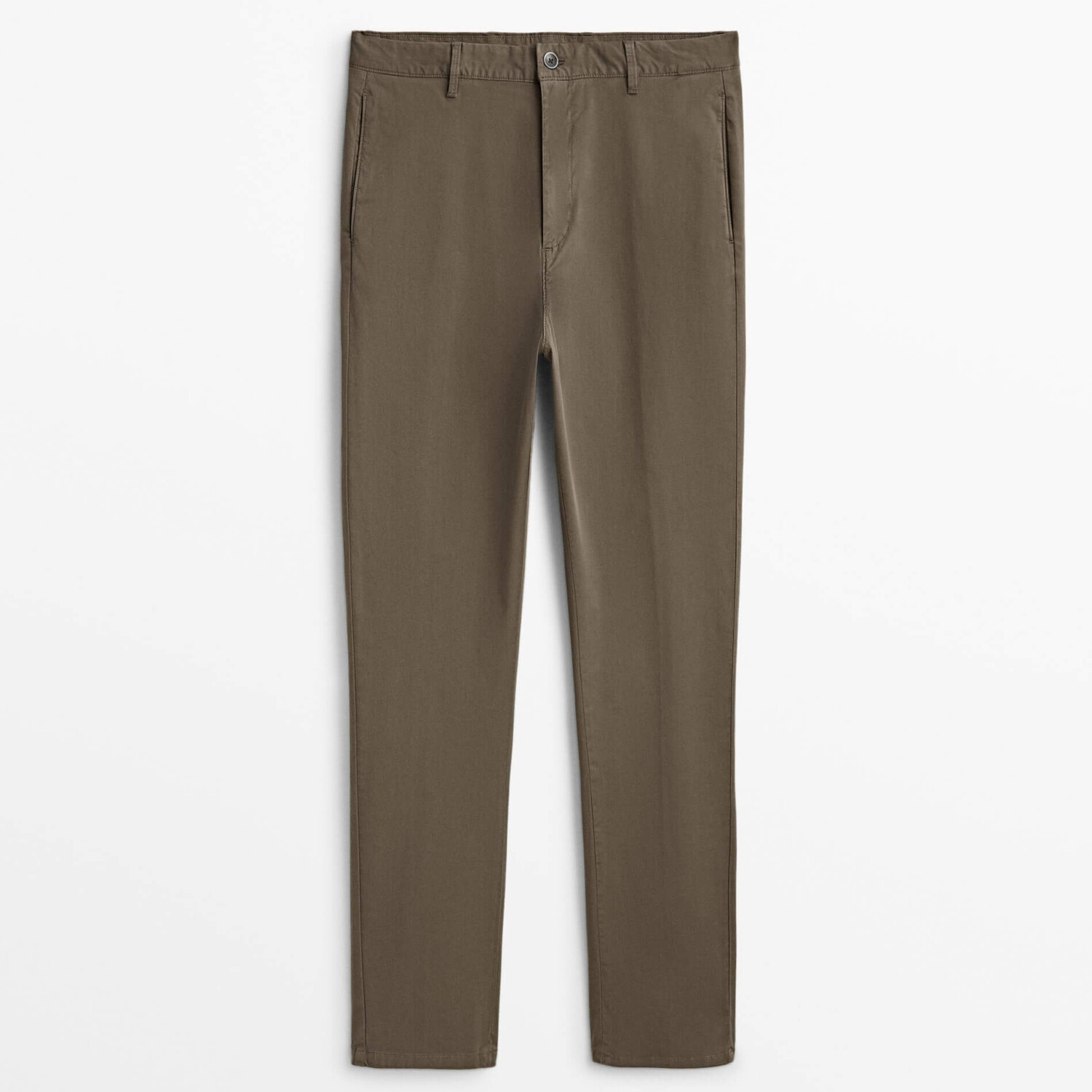 

Брюки Massimo Dutti Tapered Fit Cotton Blend, коричневый
