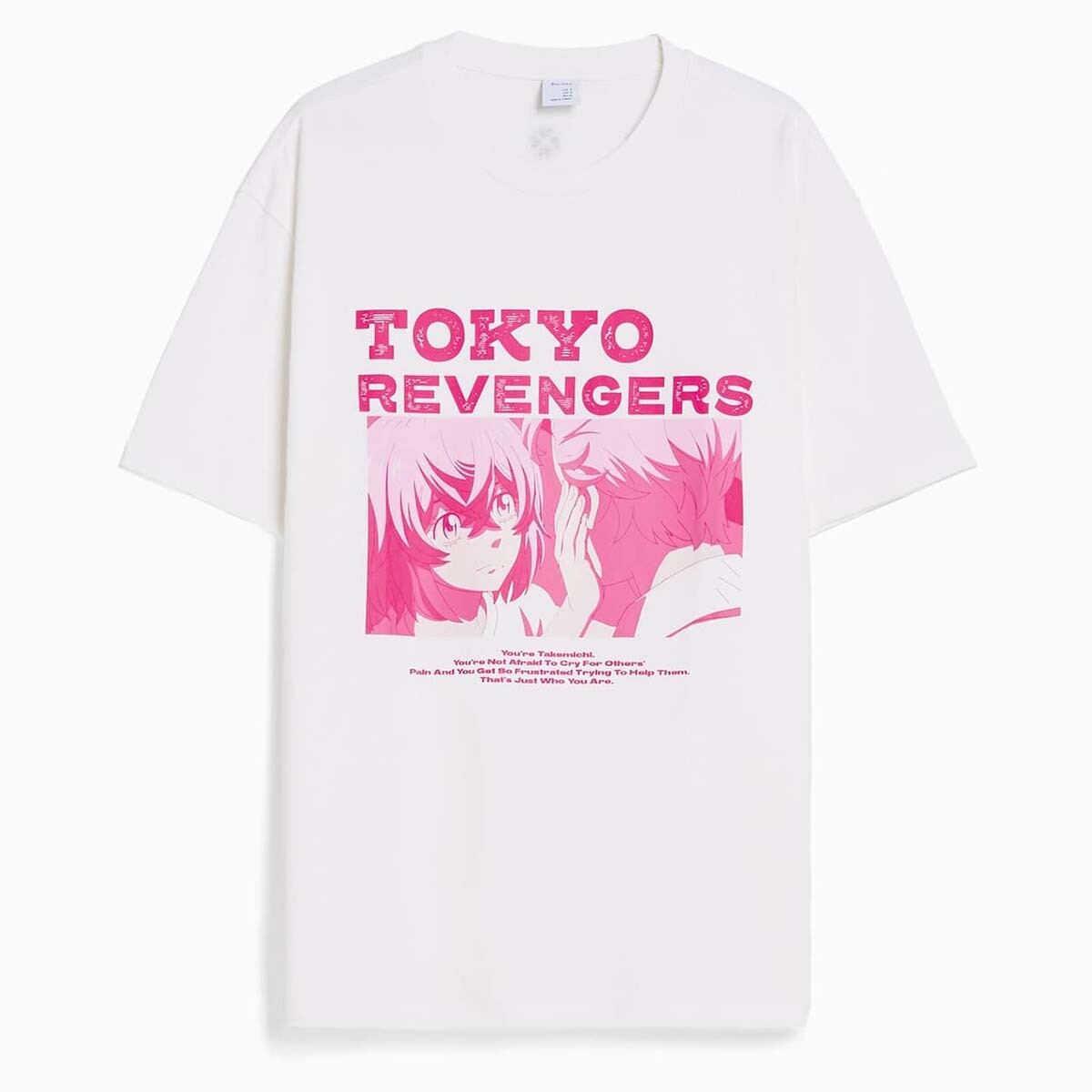 

Футболка Bershka Tokyo Revengers Print Boxy Fit Short Sleeve, белый