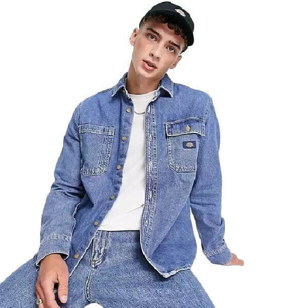 

Джинсовая рубашка Dickies Kibler Denim, синий
