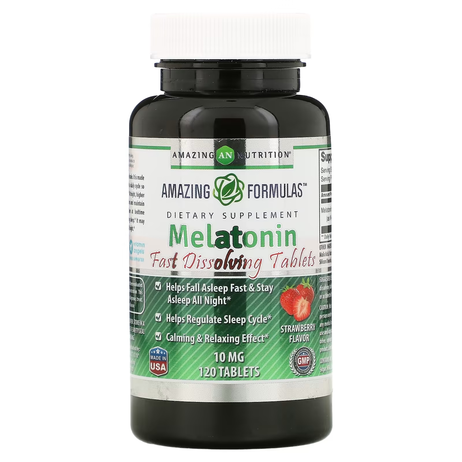 Мелатонин Amazing Nutrition со вкусом клубники, 120 таблеток cellucor clk избавление от жира без стимуляторов со вкусом клубники 90 мягких таблеток