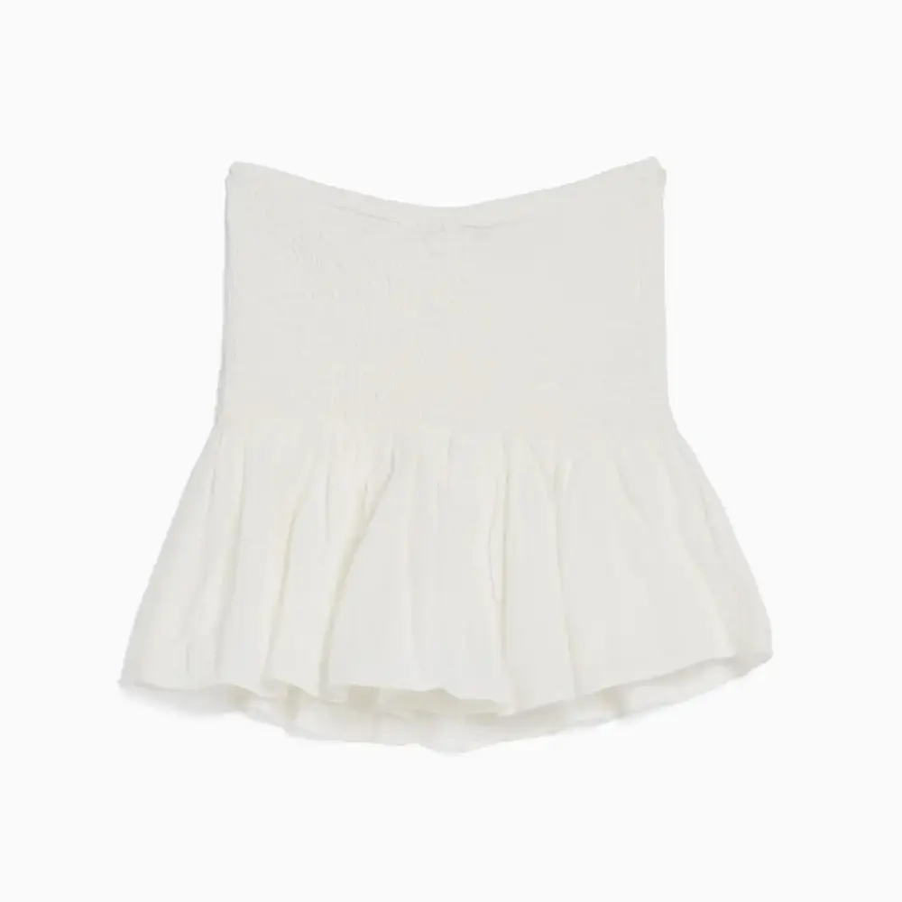 

Юбка Bershka Shirred Mini, кремовый