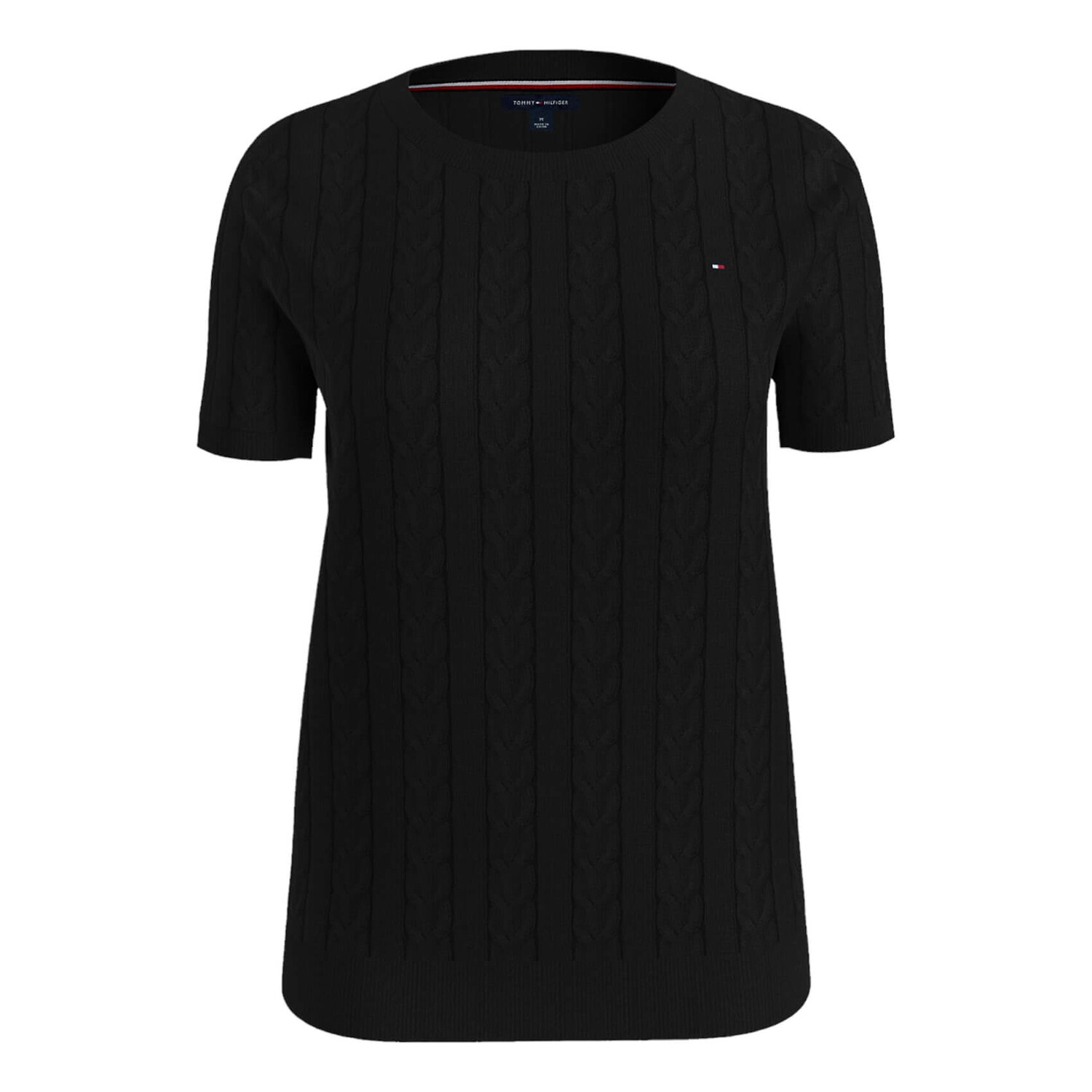 

Джемпер Tommy Hilfiger Short-sleeve Cable Knit, синевато-черный
