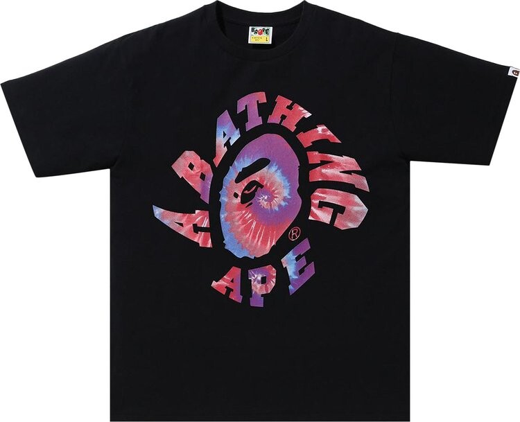 

Футболка BAPE Pigment Tie Dye Twist College Tee 'Black/Red', черный