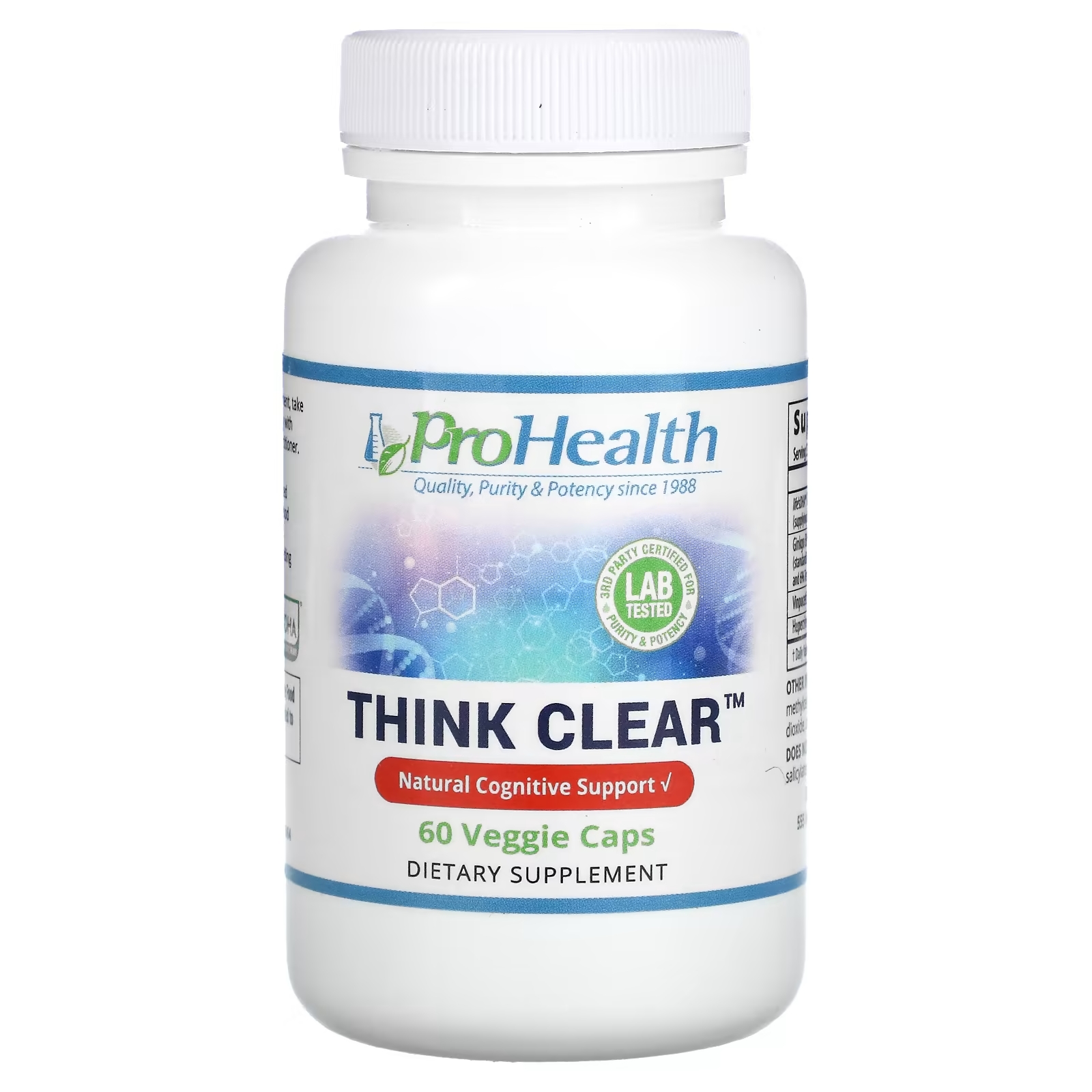 Пищевая Добавка ProHealth Longevity Think Clear, 60 растительных капсул prohealth longevity оптимизированный куркумин 500 мг 60 растительных капсул