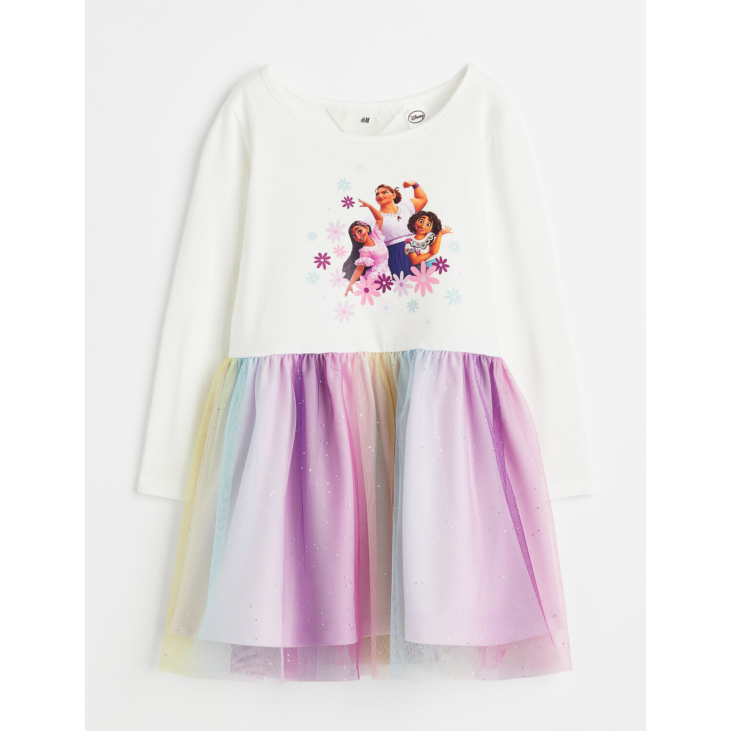 

Трикотажное платье с тюлевой юбкой H&M Encanto, белый