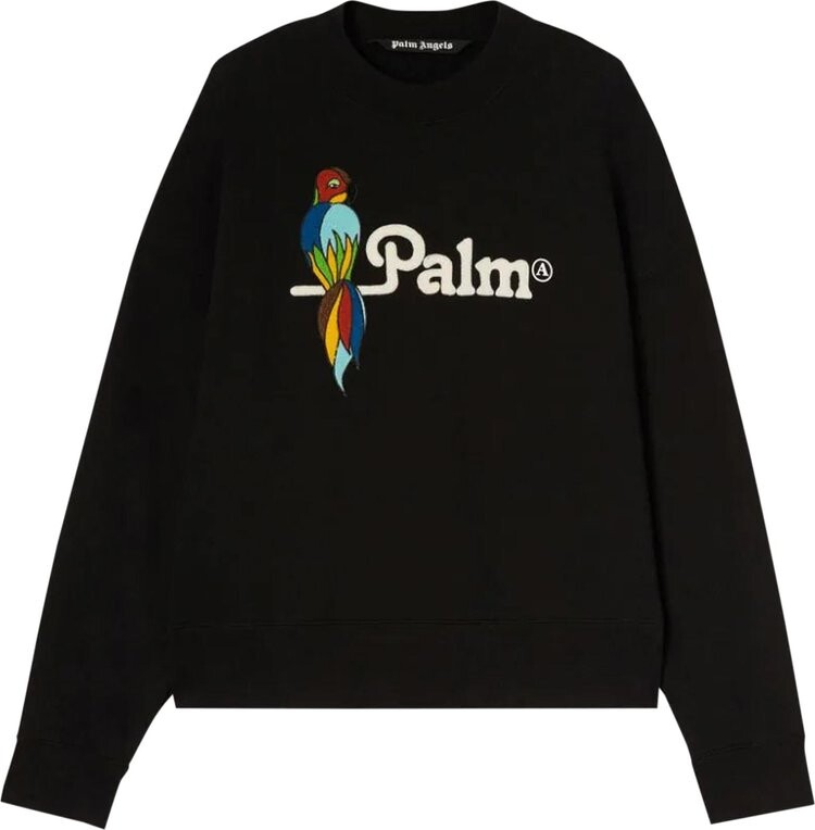 

Толстовка Palm Angels Parrot Crew 'Black/White', черный