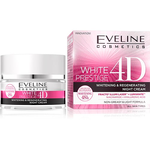 

Eveline Cosmetics White Prestige 4D Whitening and Regenerating Night Cream отбеливающий и регенерирующий ночной крем 50мл