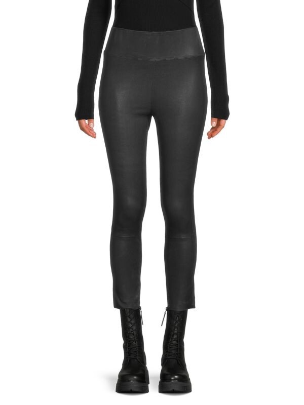 

Укороченные кожаные брюки SPRWMN Anthracite