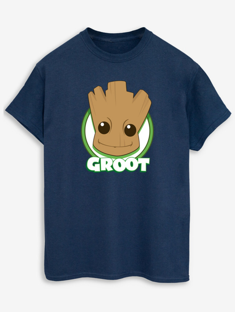 

NW2 Стражи Галактики Groot Badge Взрослая темно-синяя футболка George., нави, Синий