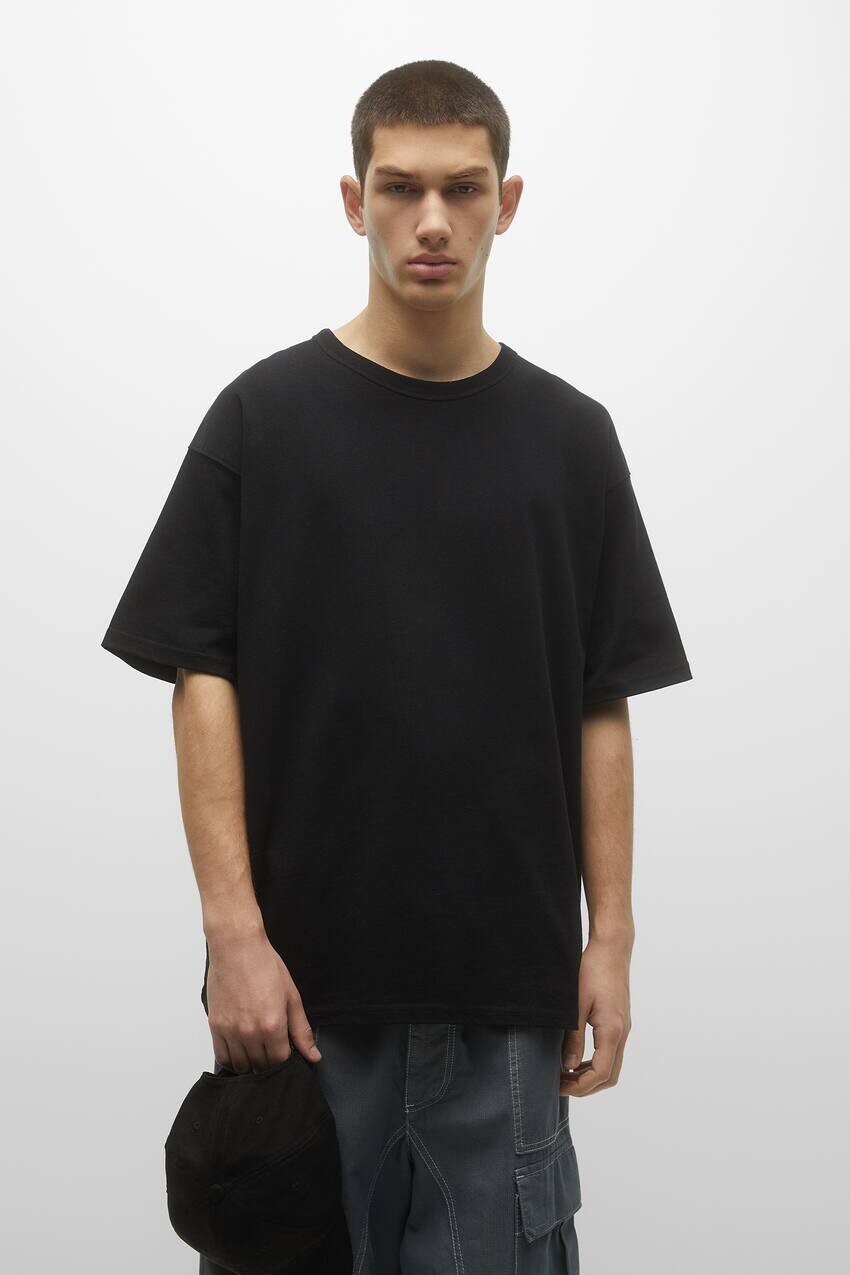 

Тяжелая футболка с короткими рукавами Pull&Bear, черный