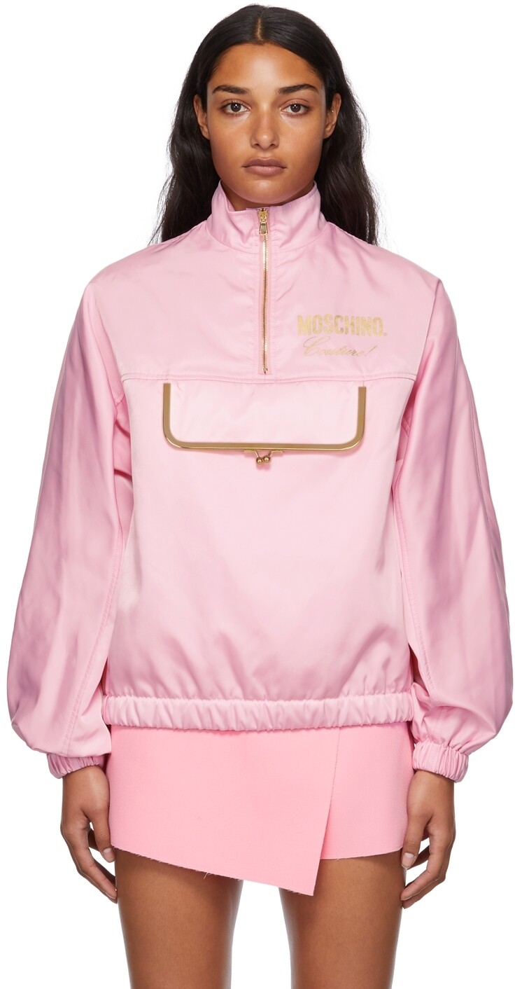 

Розовая куртка с молнией в четверть кошелька для мелочи Moschino, Розовый
