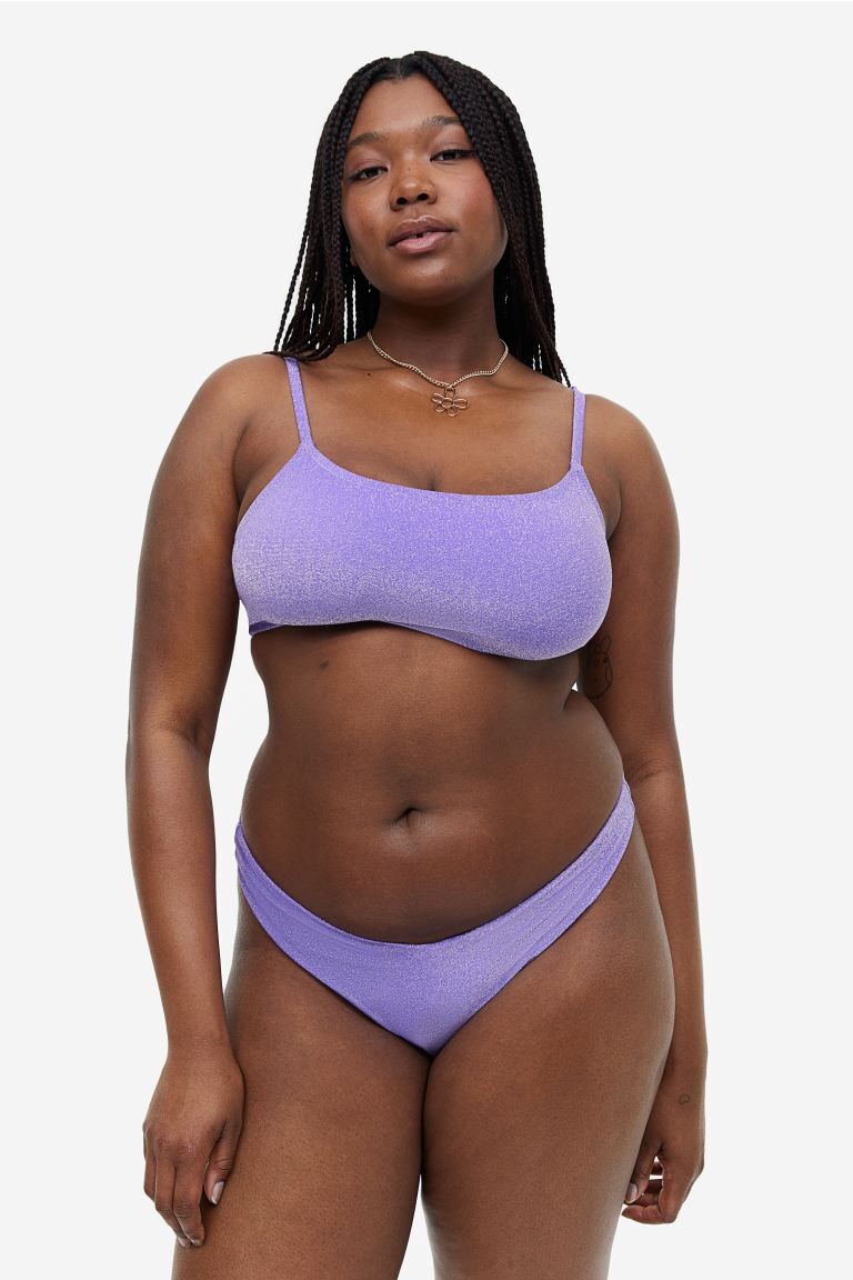 

Топ бикини H&M+, фиолетовый/блестящий