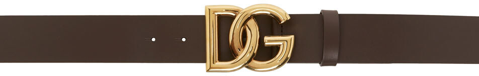 

Коричневый ремень с перекрестной пряжкой Dolce & Gabbana