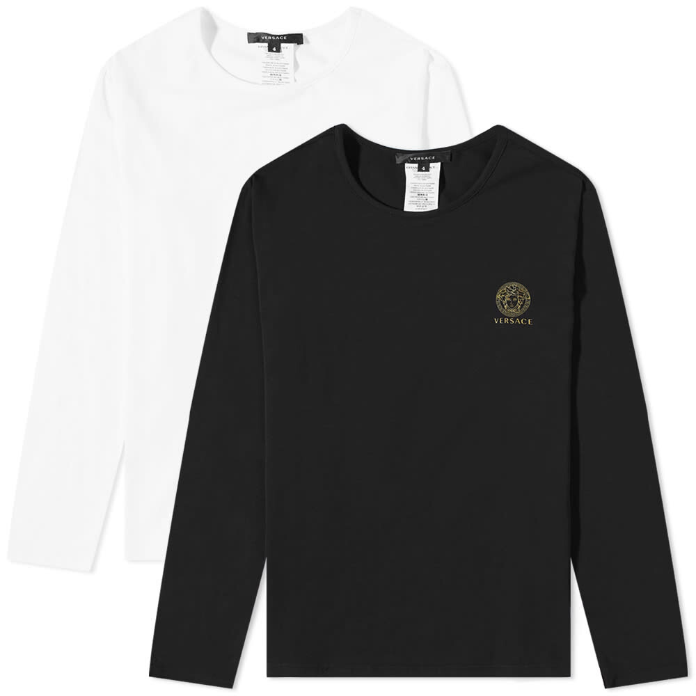 

Футболка Versace Long Sleeve Medusa Head Cotton Stretch Tee - 2 Pack, Белый