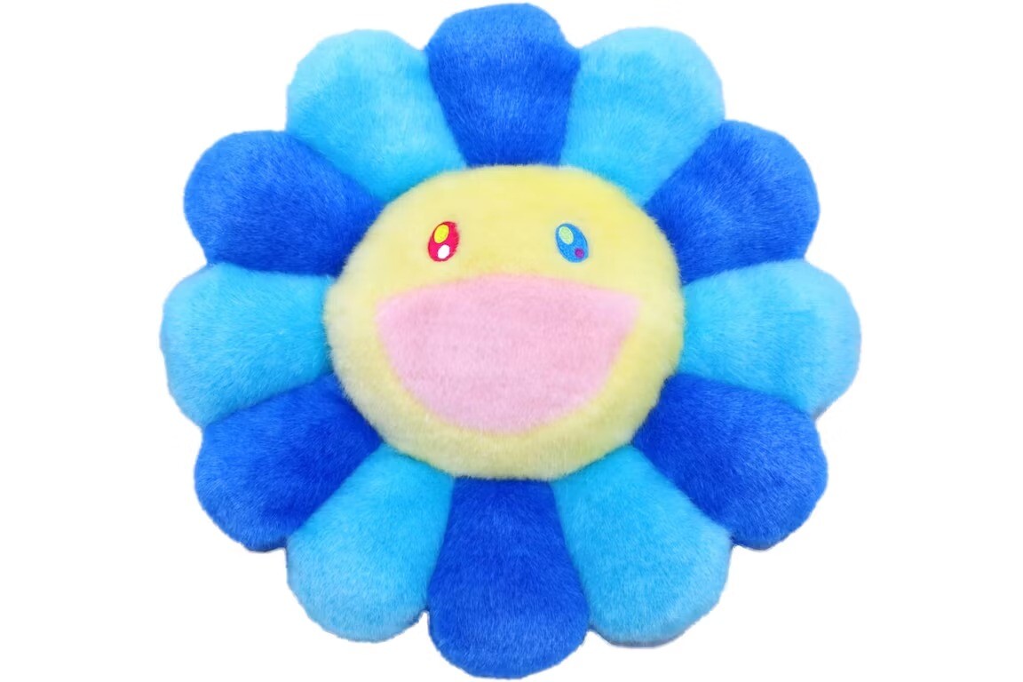 

Мягкая плюшевая фигурка Takashi Murakami Flower, 30 см, синий/голубой/желтый