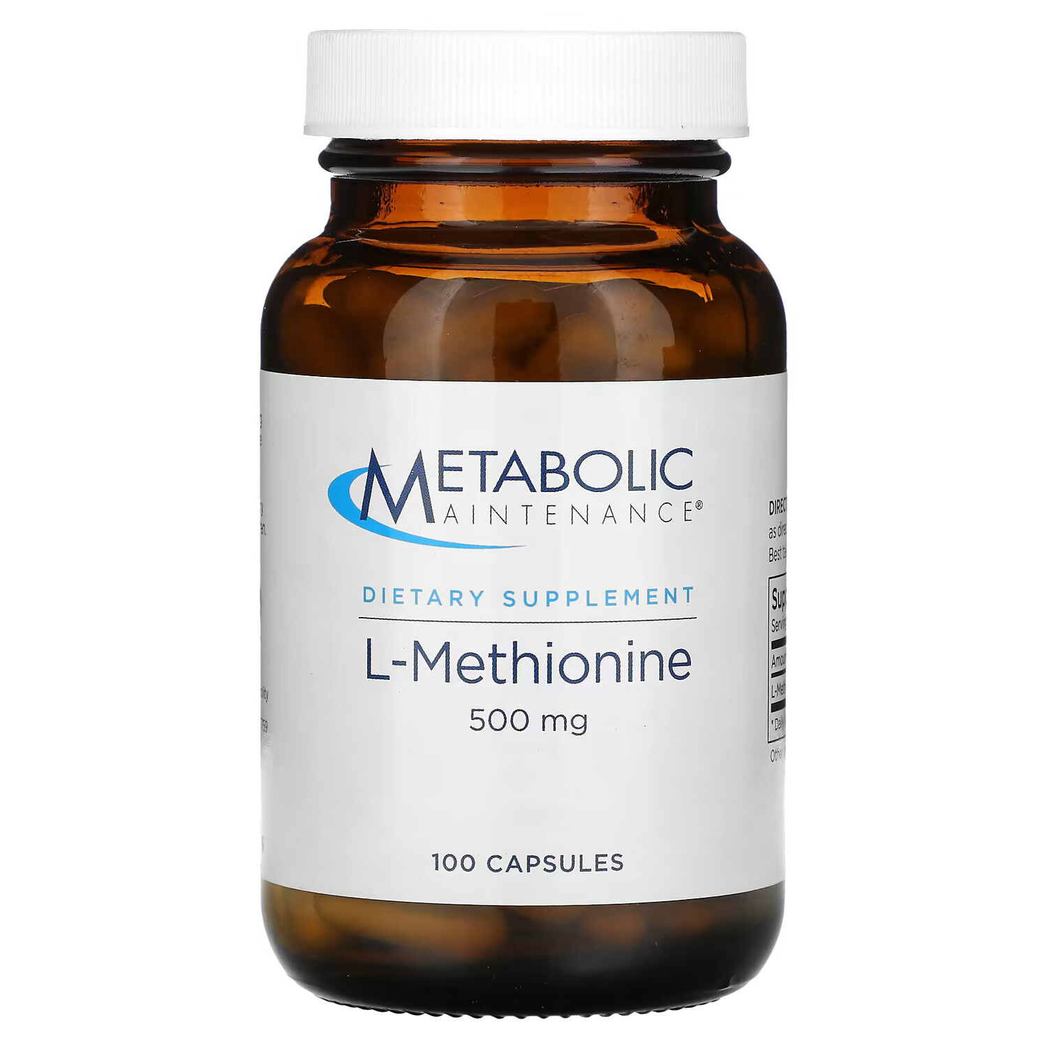 

Metabolic Maintenance, L-метионин, 500 мг, 100 капсул