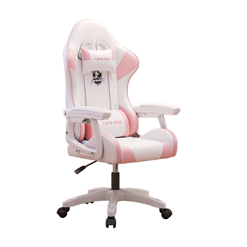 Игровое кресло Yipinhui DJ-06, 2 Gen, нейлон, белый/розовый