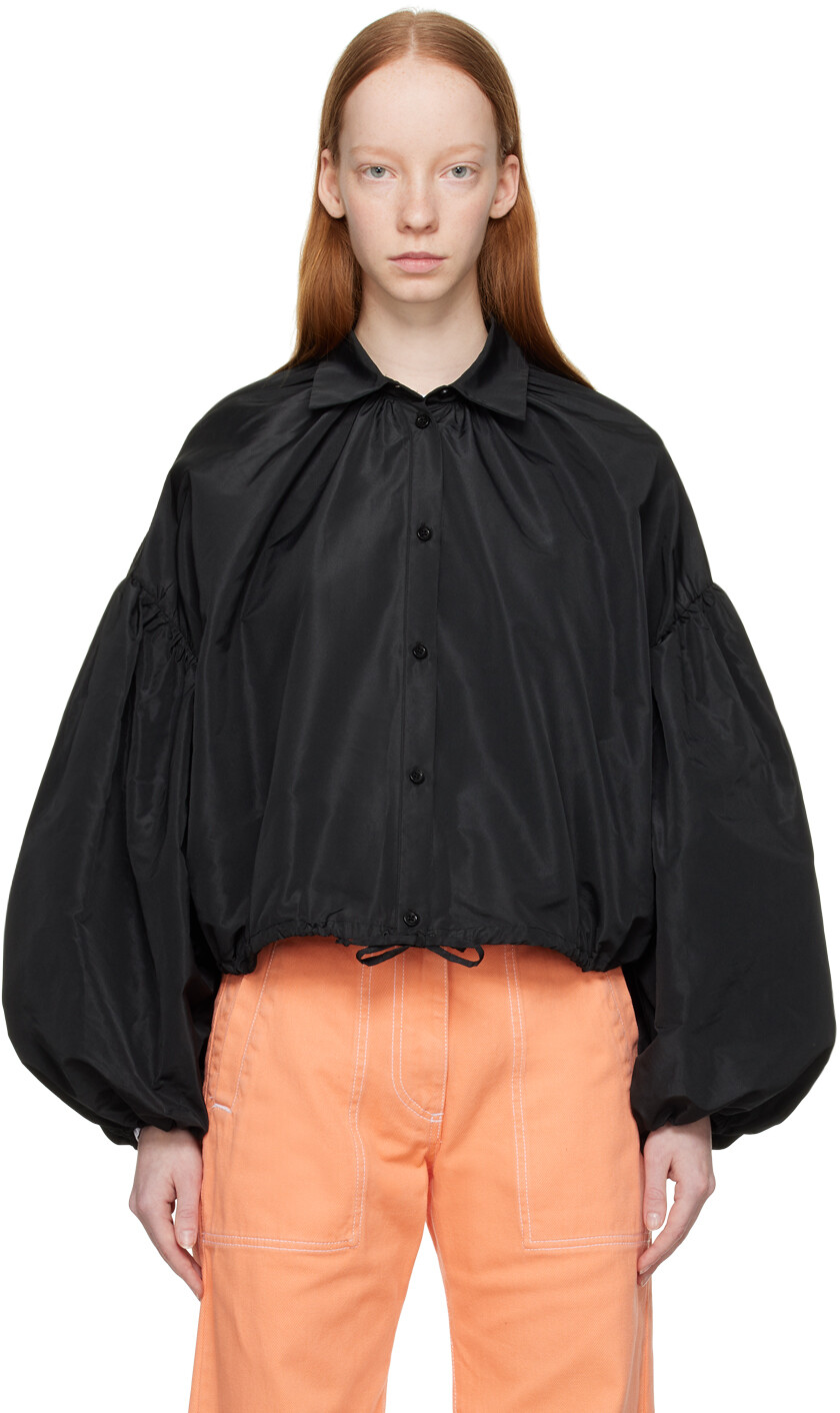 

Черная рубашка со сборками MSGM