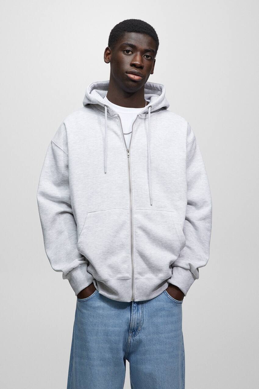 

Толстовка на молнии Pull&Bear, серый