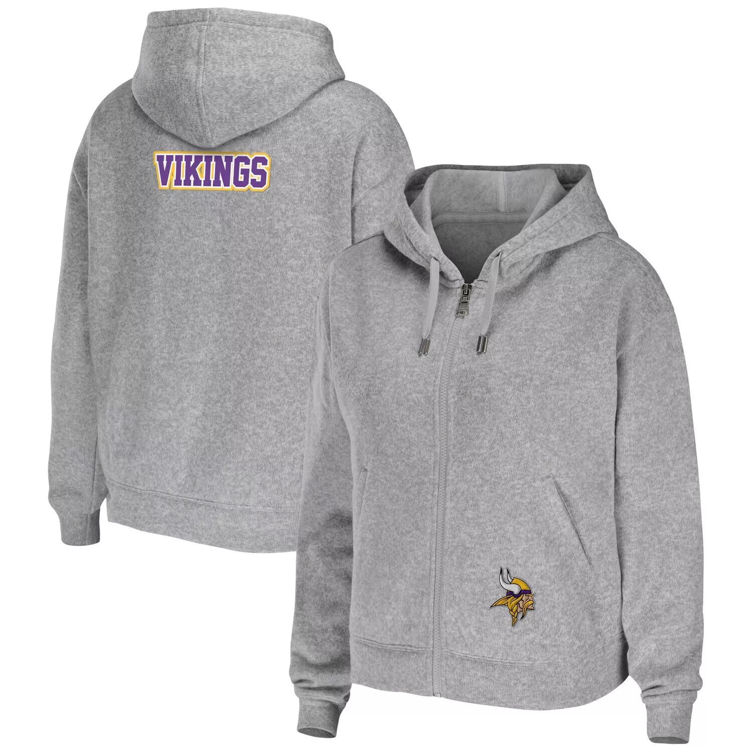 

Женская одежда WEAR by Erin Andrews Серая толстовка с молнией во всю длину Minnesota Vikings Heathered Team