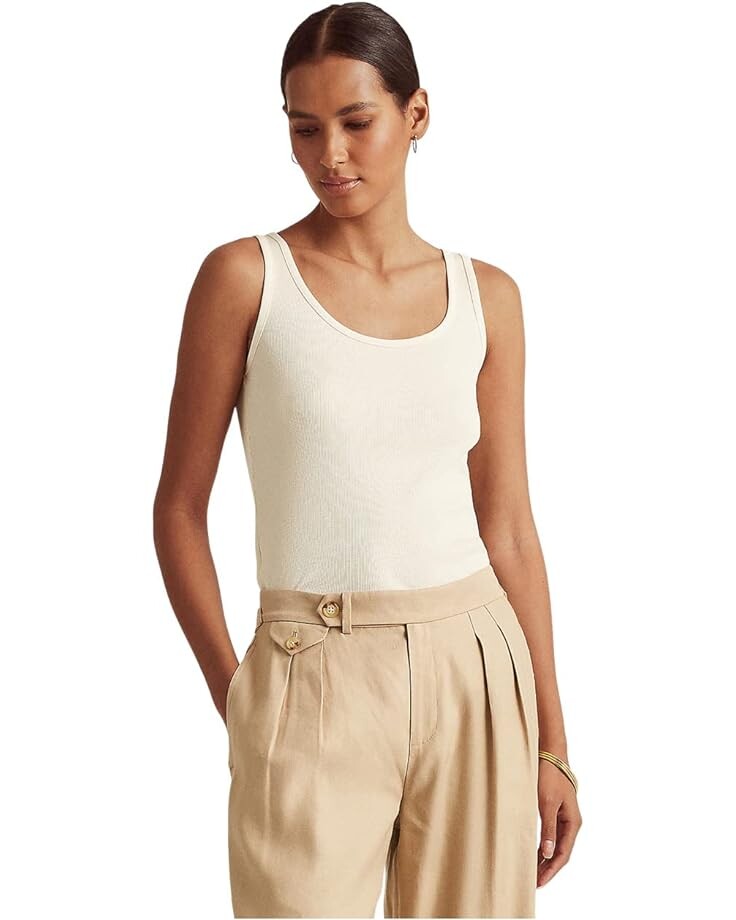 

Топ LAUREN Ralph Lauren Cotton-Blend Tank, белый