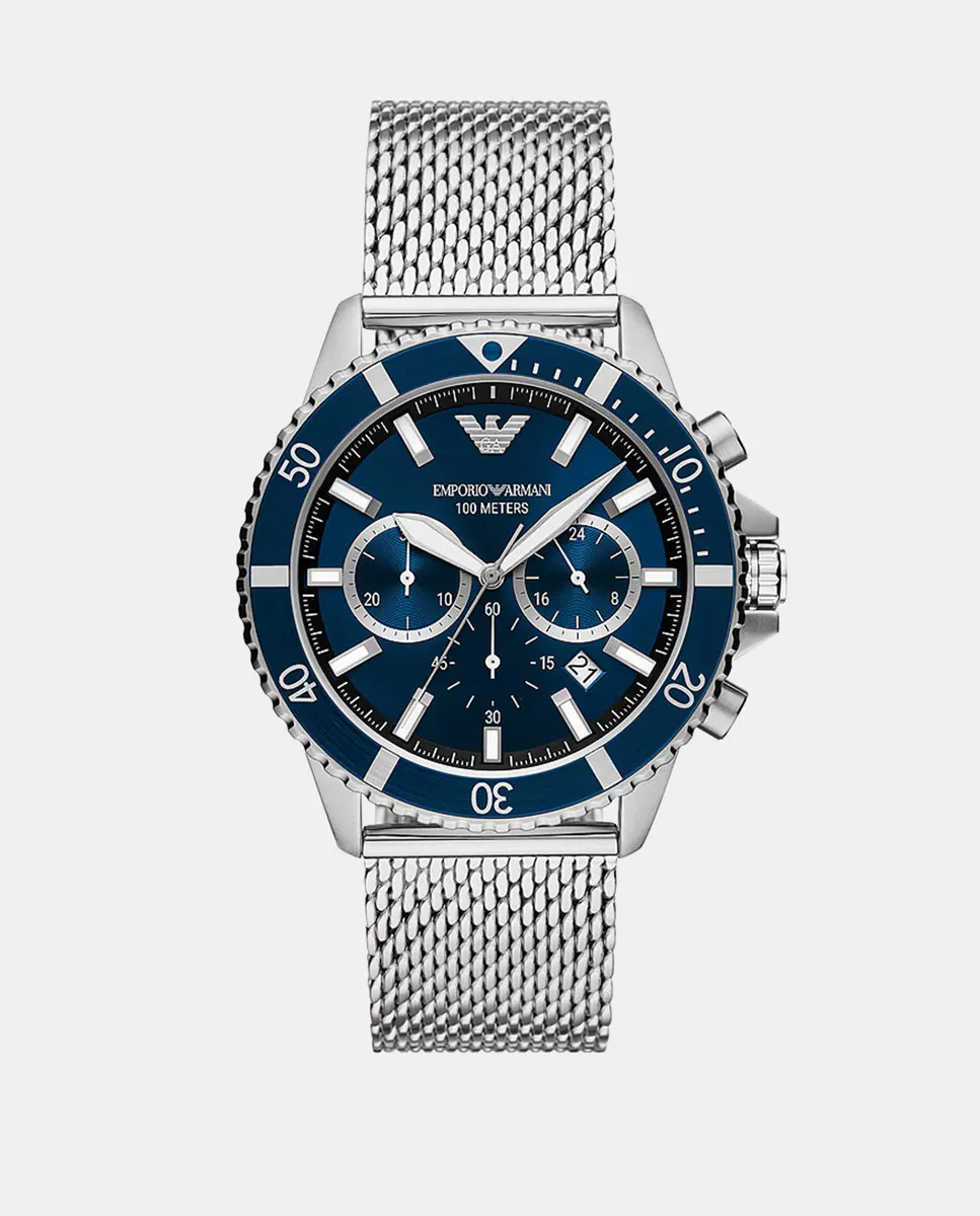 

Мужские часы AR11587 стальной хронограф Emporio Armani, серебрянный