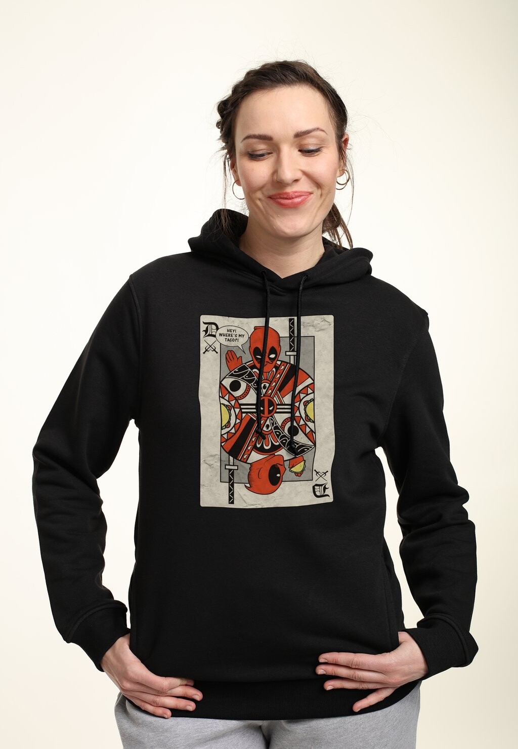 

Толстовка с капюшоном DEADPOOL PLAYING CARD Marvel, черный