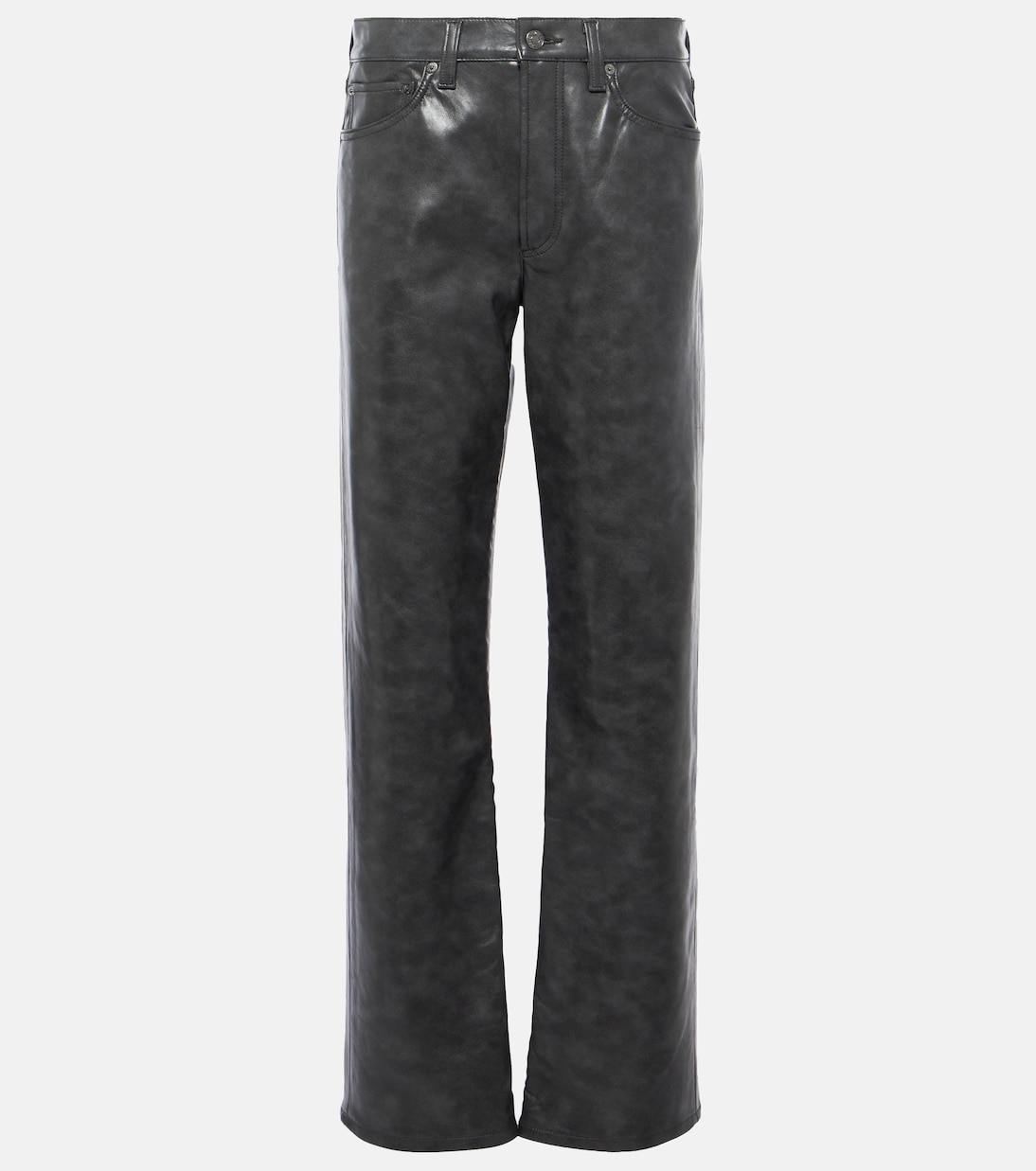 цена Sloane кожаные прямые брюки со средней посадкой Agolde, серый