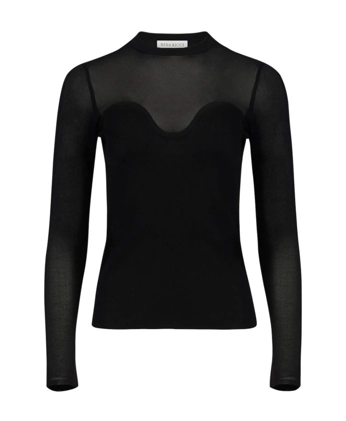 

Топ с вырезом сердечком Nina Ricci, черный