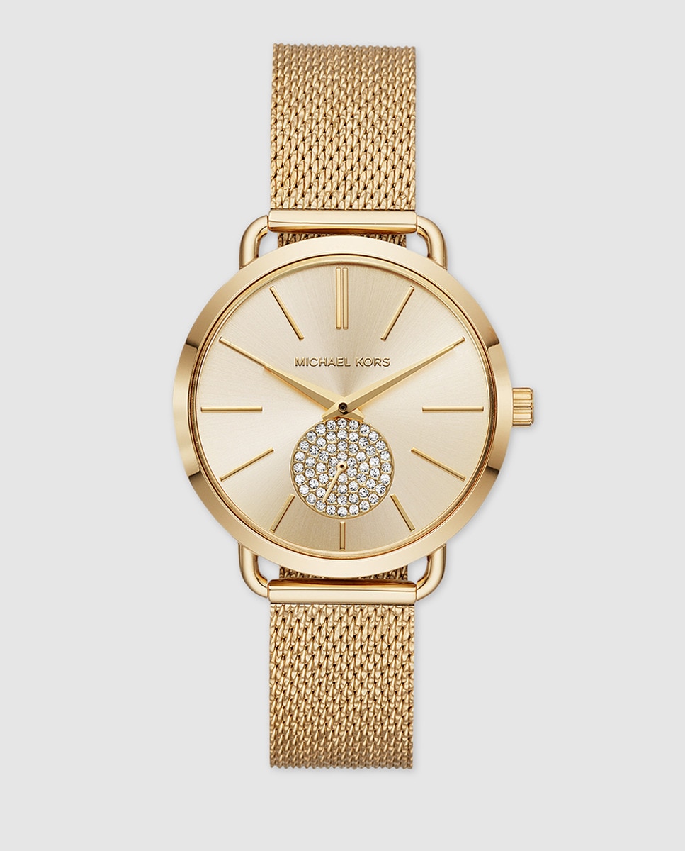 Женские часы Michael Kors MK3844 из золотой стали Michael Kors, золотой часы с циферблатом под роспись собачка