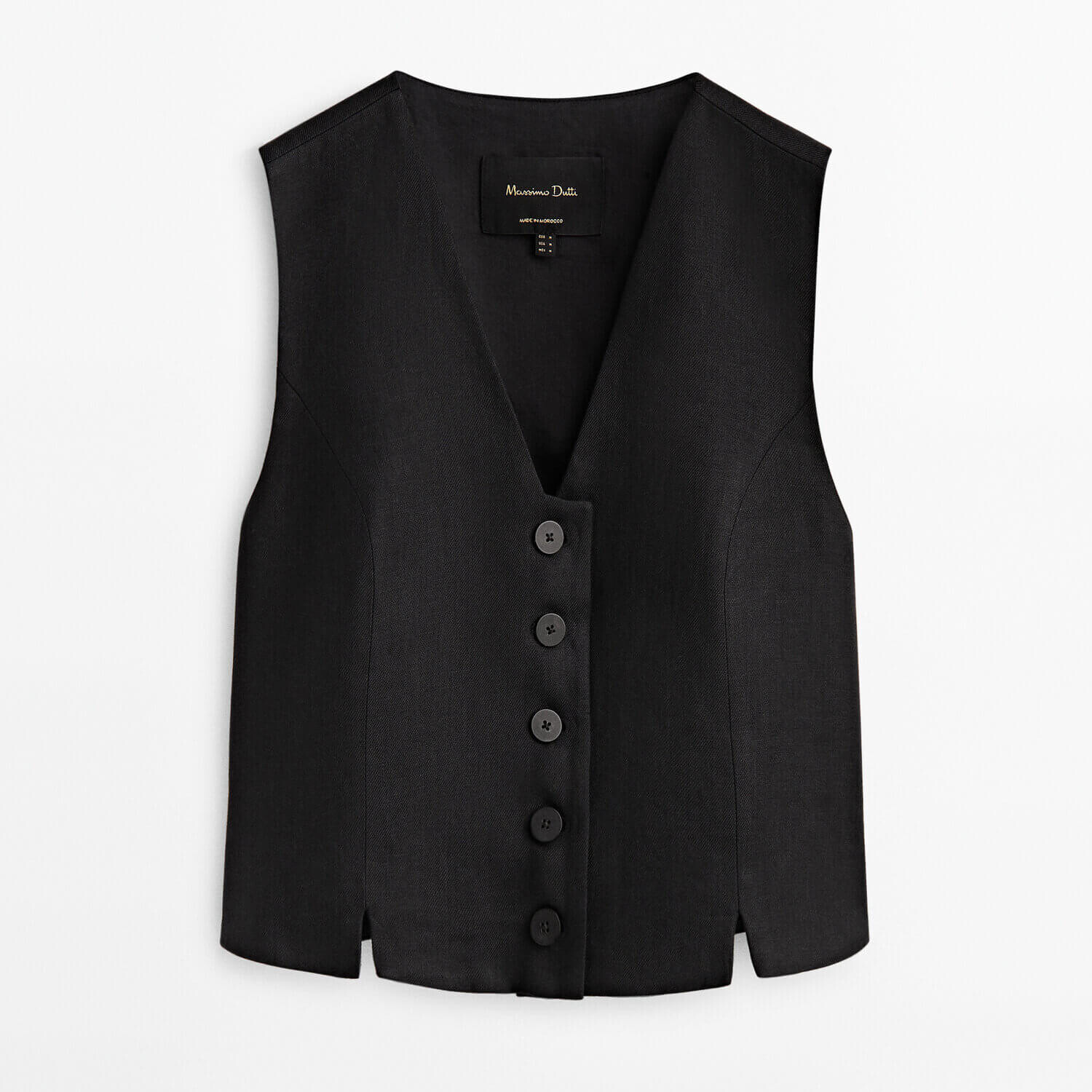 

Жилет Massimo Dutti Linen Cropped, черный