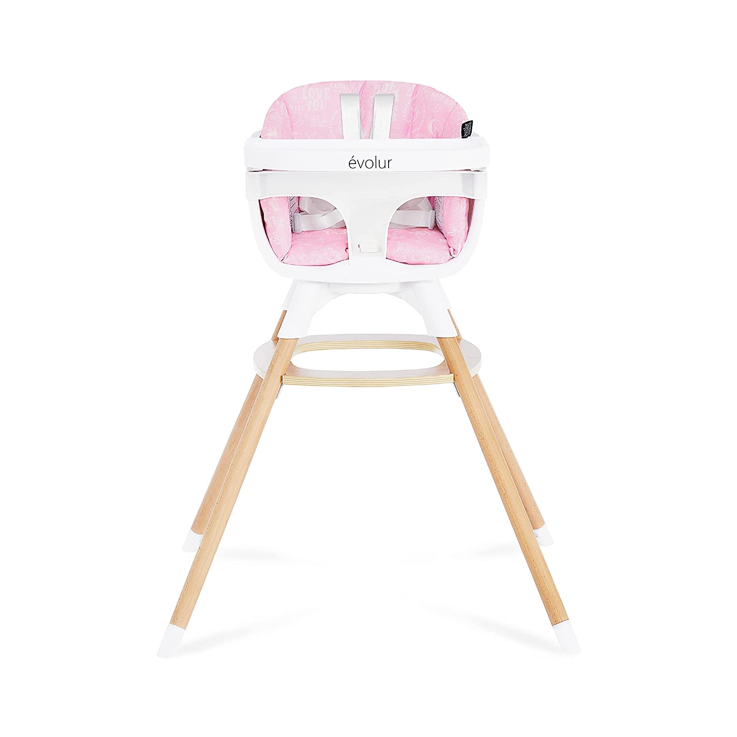 цена Детский стульчик для кормления 4 в 1 Evolur Ann, розовый