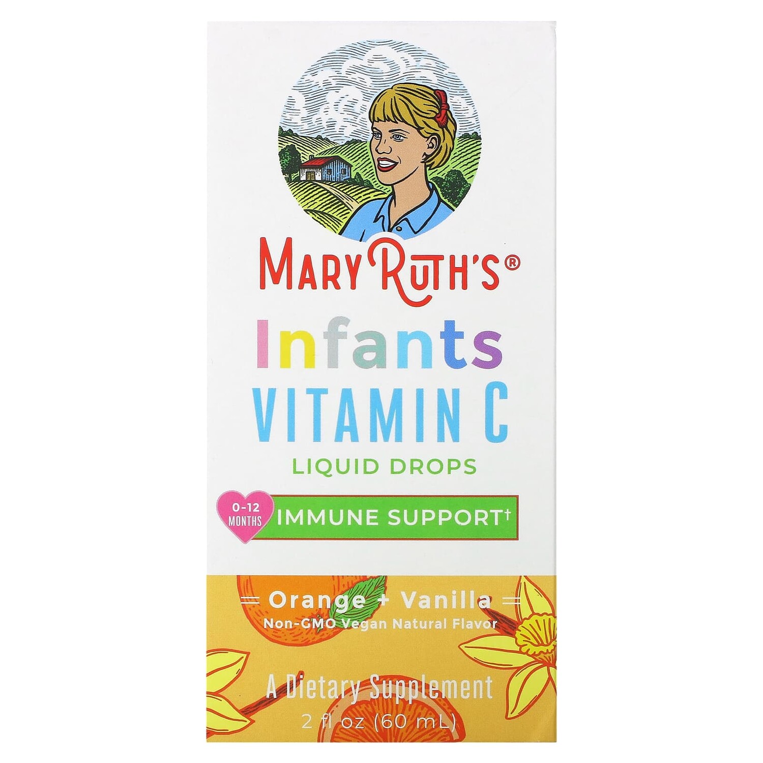 

Жидкие Капли MaryRuth Organics с витамином C для младенцев, апельсин и ваниль, 60 мл