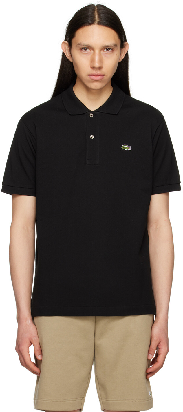 

Черная оригинальная футболка-поло L.12.12 Lacoste, Черный