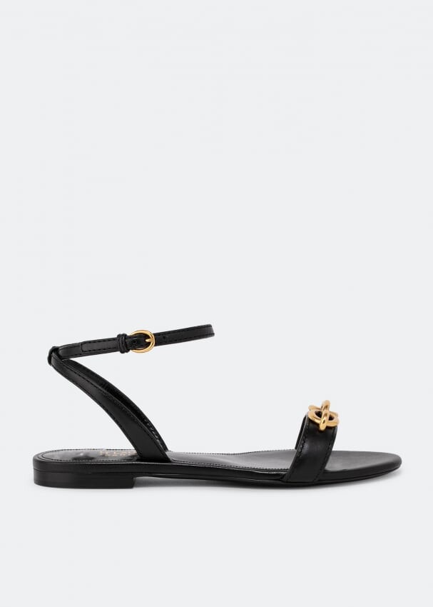 

Сандалии SAINT LAURENT Maillon flat sandals, черный